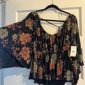 Free people crop flow low back top